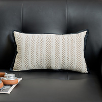 Housse de coussin carrée en chenille, luxe léger, sensation haut de gamme, salon, motif en arête de poisson, jacquard moderne, écologique, personnalisable