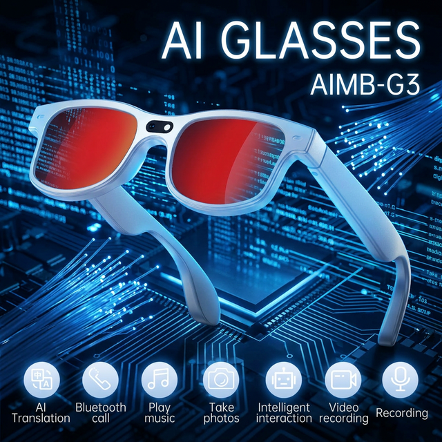 High Tech Wearable AI Integrated Multi Functional  UV Protection Open Ear Speaker Smart Glasses