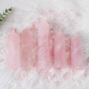 Cristal de Cuarzo Rosa Natural de Alta Calidad al por Mayor, Torre de Cristal Curativa para Decoración - Product Image 2