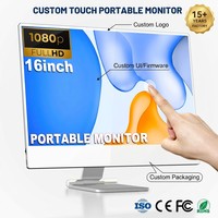 Moniteur portable ultra-fin de 16 pouces, tactile, 1080P, LCD IPS, 99% SRGB, HDR, haut-parleur intégré, coque en alliage d'aluminium, détachable, magnétique
