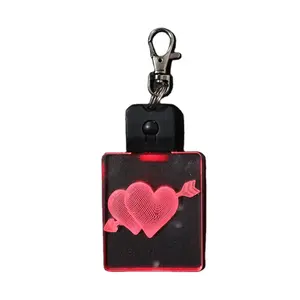 Porte-clés personnalisé en cristal, porte-clé avec Logo gravé au Laser 3D, Design cœur et amour, nouveau, usine,