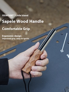 ISE MOUNT portatile solido magnesio Rod campo esterno pietra focaia per le attrezzature di sopravvivenza con <span class=keywords><strong>Sabri</strong></span> manico in legno per tour - Product Image 5