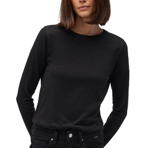 Camiseta ajustada de manga larga con estilo, tela de algodón suave, cómoda para todo el día, atuendo informal, ropa esencial para mujer - Product Image 2