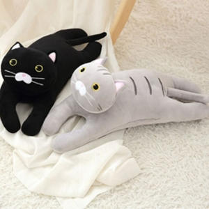 Super morbido peluche cartone animato animale accovacciato postura nera gatto bambola ragazza cuscino per dormire studente personalizzato cuscino per il pisolino - Product Image 5