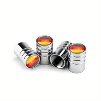 Capuchons de valve de pneu anti-poussière en aluminium avec logo époxy drapeaux allemand et italien pour voitures, motos et vélos – Accessoires de protection de valve