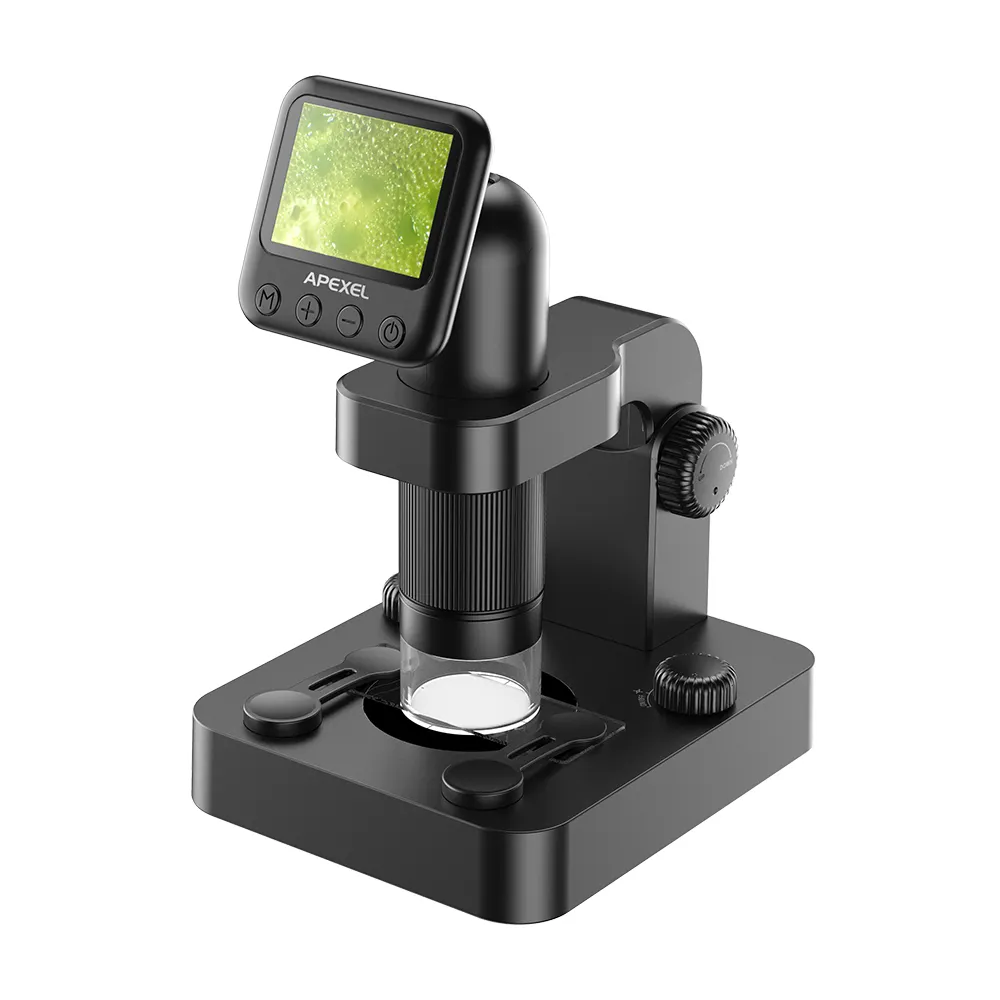 APEXEL Real Magnification 20X-100X Zoom Wireless USB Stereo Microscope Camera Video Recorder HD Screen LCD Digital Microscope