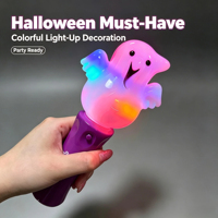 Baguette Lumineuse Fantôme d'Halloween, Accessoire Magique Violet Effrayant avec Flash LED pour Événements de Guignole ou de Fête, Décoration de Fête d'Horreur, Cadeau de Festival
