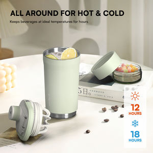 2025 nouvelle conception bouteille shaker en acier inoxydable personnalisable avec bec verseur et base <span class=keywords><strong>de</strong></span> stockage séparée nettoyage facile - Product Image 4