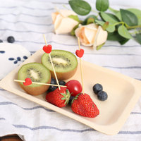 Houten cocktailprikkers met eigen logo, natuurlijk, wegwerpbaar, voor feestdecoratie, fruitprikkers, bamboe.