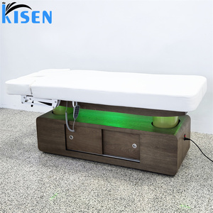 Kisen Premium Quality 4 Motors Electric Beauty Bed With LED Illumination <b>Adjustable</b> Backrest <b>Leg</b> Rest Salon Lash Chair Tray - Product Image 2