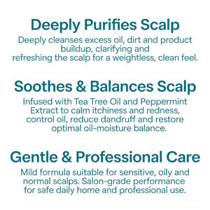 Champú Purificante <span class=keywords><strong>para</strong></span> <span class=keywords><strong>el</strong></span> Cuero Cabelludo con Aceite de Árbol de Té y Extracto de Menta, Calma la Irritación, Clarifica, Refresca, Cuidado del Cuero Cabelludo, Control de Grasa - Product Image 5