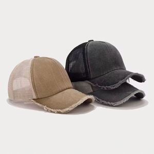 6 Panels Two Tone Color Trucker <b>Hats</b> Washed Cotton Mesh Back Baseball Caps Distressed Trucker <b>Hats</b> - Product Image 5