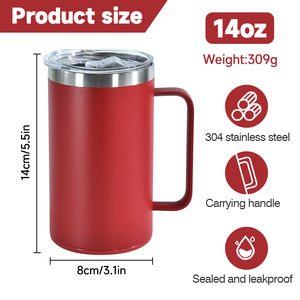 Taza de Café Ecológica de Acero Inoxidable de 14 oz, Recubrimiento en Polvo Sin Plomo, Textura Antideslizante Segura, Regalo Empresarial de 6 a 12 Horas - Product Image 6