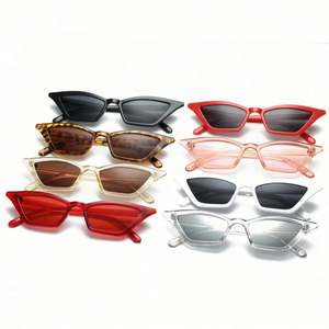 Lunettes de soleil vintage à petit cadre avec logo personnalisé, lunettes de soleil pour femmes, lunettes de soleil œil de chat rouges pour femmes - Product Image 6