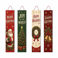 Bannière de Noël pour l'extérieur, imprimée numériquement en polyester, décorations murales et de jardin peintes pour la fête de Noël