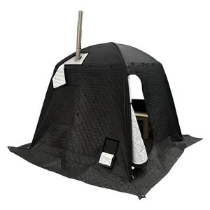 Threading rod tenda per Sauna lucernario trasparente tenda con prisma del sudore per la pesca sul ghiaccio con foro per camino