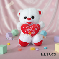 Ours en peluche doux et rembourré, motif cœur d'amour, style dessin animé, cadeau pour la Fête des Mères et la Saint-Valentin, vente en gros