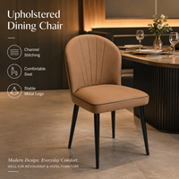 Chaises de salle à manger à plis coquille, avec passepoil contrastant et assise couleur beurre, pour hall d'hôtel, restaurant, conciergerie, café et centre de bien-être
