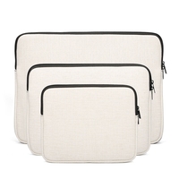 Housse de protection pour ordinateur portable en lin et néoprène, style vintage, simple, de qualité supérieure, 10, 13, 15 pouces, vierge pour sublimation, antichoc