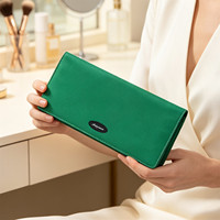 Dompet Panjang Minimalis Mewah dan Elegan untuk Paspor dengan Dukungan Logo Kustom untuk Grosir, Tempat Penyimpanan Dokumen Perjalanan Tipis