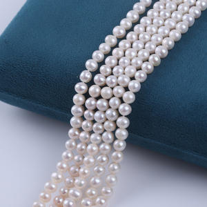 Vente directe du fabricant, perles d'eau douce naturelles de 6 à 7 mm, perles semi-finies, colliers à perforer pour la fabrication de bijoux en DIY - Product Image 1