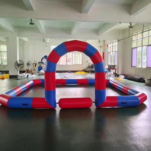 16.5x 16.5ft Blanc Commercial PVC Enfants Gonflables Go Karts Piste <span class=keywords><strong>De</strong></span> Course Intérieur Extérieur Enfants Autos tamponneuses Arène Gonflable Avec <span class=keywords><strong>Arche</strong></span> - Product Image 6