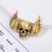 Broche Tête de Crâne Gothique Broche Aile de Monstre Squelette Costume Broche Crâne Broche pour Femmes Hommes Mode Halloween Bijoux Cadeaux