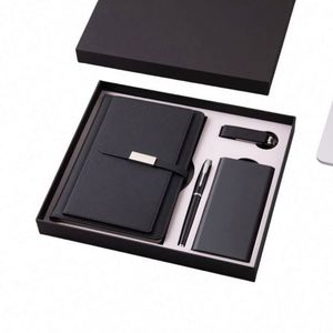 High Quality 16G USB Power Bank Notebook Set A5 Size Personalized Logo PU Cover High-End Leather Material Hardcover Loose-<b>Leaf</b> - Product Image 1