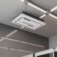 Ventilateur de plafond moderne moderne à LED avec télécommande Forme carrée Ventilation domestique Ventilateur d'extraction Corps en fer Conception Bldc