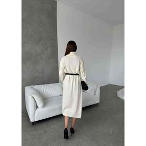 Vestido de Punto con Cuello de Pescador Kemik, Vestido Casual de Manga Larga con Cuello Alto, Vestido Suéter de Moda para Mujer - Product Image 3