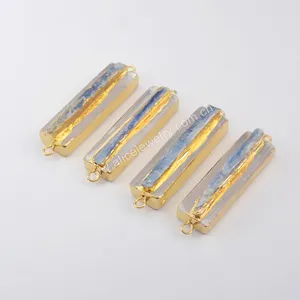 G1910 Selenite Quartz Kyanite Bar Connector Rectangle Gemstone Connector For Jewelry Making