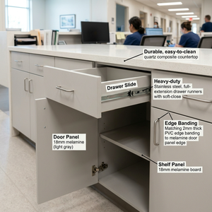 Gabinete de Almacenamiento Modular con Cerradura ModuStore Pro, con Cajones y Estantes Abiertos, Diseño Moderno para <span class=keywords><strong>Oficina</strong></span> en Casa - Product Image 4
