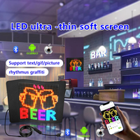 Lumière LED d'expression pour vitre arrière, programmable par application, écran LED flexible, affichage d'émoticônes clignotantes, autocollant électronique pour vitre