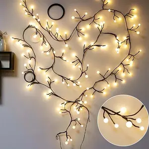 Diy Branch Globe String Vines Rattan Lights Tree Willow Vine Lights 144 Leds For Walls Bedroom