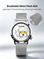 Montre Unisexe Weekender 40mm Motif Chien Chiot Dessin Animé pour Femme et Homme, Bracelet en Cuir, Mouvement à Quartz, Étanche et Design Élégant pour Enfants