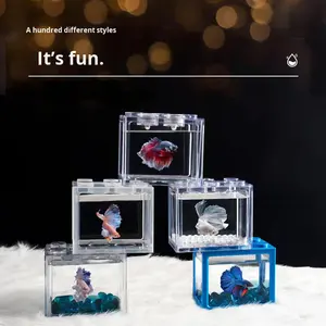 ถังปลาพลาสติกใสขนาดเล็กถังเลี้ยงปลาสีทองถังปลาสวยงาม - Product Image 3