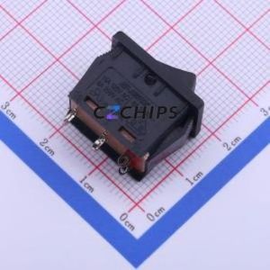 R1966ABLKBLKESGRN Rocker Switch Through hole Component (THT) Switch Concave Bend Solder Tab Black 15A - Product Image 1