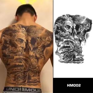 Personalizado o al por mayor <span class=keywords><strong>espalda</strong></span> completa impermeable cuerpo Sexy <span class=keywords><strong>tatuaje</strong></span> temporal pegatinas <span class=keywords><strong>espalda</strong></span> completa <span class=keywords><strong>tatuaje</strong></span> semipermanente pegatina para hombres - Product Image 1