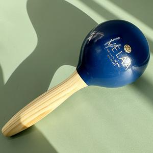 <span class=keywords><strong>Maracas</strong></span> en bois, instrument de percussion musical d'église, avec logo imprimé sur la tête peinte en bleu, bruit de grelot, <span class=keywords><strong>prix</strong></span> - Product Image 2