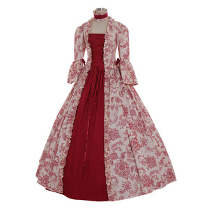 Robe de scène gothique victorienne à manches longues imprimée trompette de l'Europe médiévale et de l'Amérique <span class=keywords><strong>Costume</strong></span> d'Halloween - Product Image 3