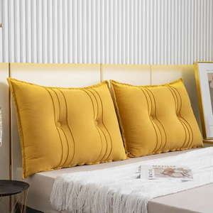 Coussins triangulaires en velours pour tête de lit de lit King Size, décoration de maison de luxe 100%, coussins de lecture pour lit - Product Image 2