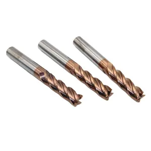 HRC55-60 4 Sáo CNC Phay Cutter 12 Mét Phẳng Carbide Endmill Với Chuôi Dài