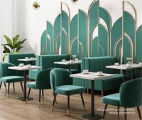 Banc en tissu vert velours moderne pour restaurant, canapé, table et chaise pour café, hôtel, usage commercial