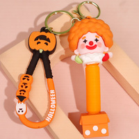 Porte-clés en plastique de poupée d'horreur créative pour la nuit de carnaval d'Halloween, accessoire mignon et unique pour clés de voiture