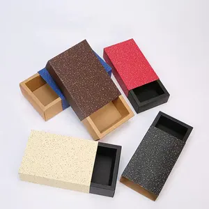 निर्माता आपूर्तिकर्ता उपहार काले शैली कस्टम छोटे क्राफ्ट पेपर गत्ता स्लाइड भंडारण गत्ते का डिब्बा पैकेजिंग दराज बॉक्स