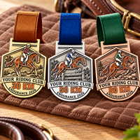 Médailles de Compétition Sportive Personnalisées 30 KM 50 KM 80 KM, Récompenses Équestres d'Endurance avec Rubans Tissés, Fabricant de Médailles OEM ODM