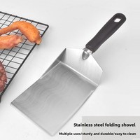 Vente en gros usine Spatule de cuisine en acier inoxydable de grande taille pour steak, crêpes, pizzas et hamburgers, avec fonction de racloir
