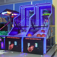 Máquina de Baloncesto Electrónica Multijugador con Iluminación LED y Efectos de Sonido - Equipo de Centro de Entretenimiento que Funciona con Monedas