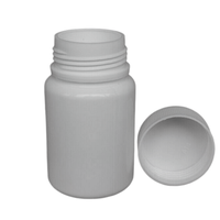 Récipient pharmaceutique de bouteille de HDPE en plastique blanc de 50cc pour la poudre solide orale de comprimé de capsule de pilule de médicament avec le bouchon à vis CRC