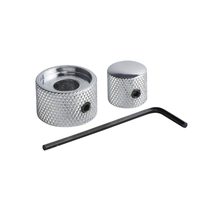 Bouton concentrique double en aluminium anodisé noir argenté de précision personnalisé CNC de haute qualité